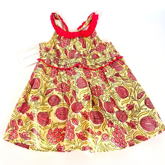 Peek Other - NEW Peek Kids Floral Tan Pink Sundress Sun Dress Size 6-12m Brand new
